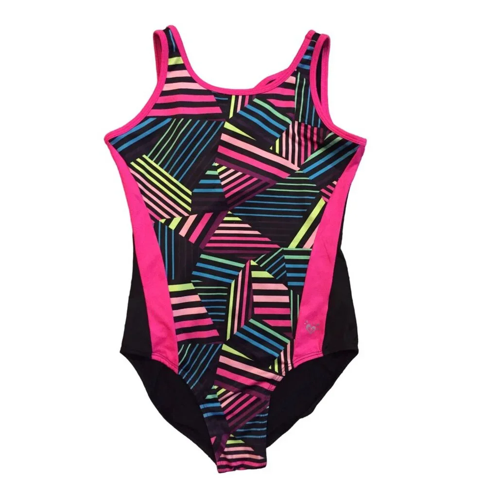 Justice Active Leotard Girls 16 Used Colorful Sleeveless